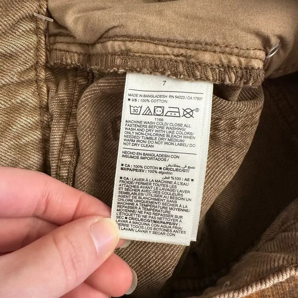 Old Navy‎ Baggy Carpenter Jeans Kids’ Size 7, Light Brown Wash, 100% Cotton, NWT
